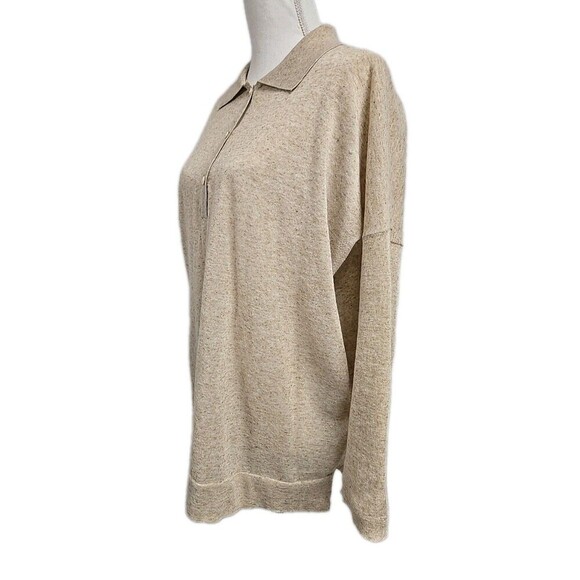 Tuckernuck Casual Polo Long Sleeve Shirt Sweater Linen Blend Beige Size XL/XXL - Picture 4 of 10